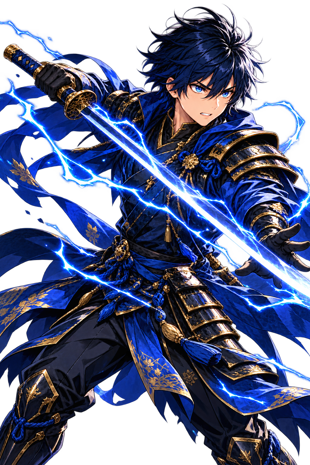 Kaito, a blue lightning swordsman